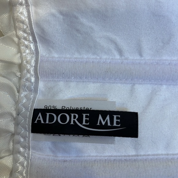 ADORE ME White Corset LARGE Ruffle Tie Bride Bridal Wedding Ruffle Trim Size M - Picture 7 of 9